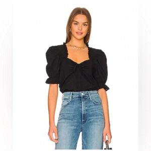 Nation LTD Bernadette Sweetheart Puff Sleeve Blouse